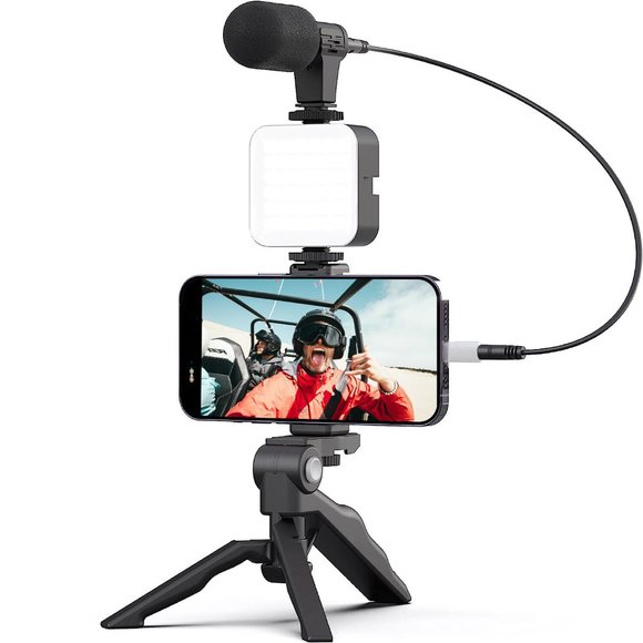 Other - Smartphone Vlogging Kit for iPhone/Android with Tripod,Light,Microphone,Holder.